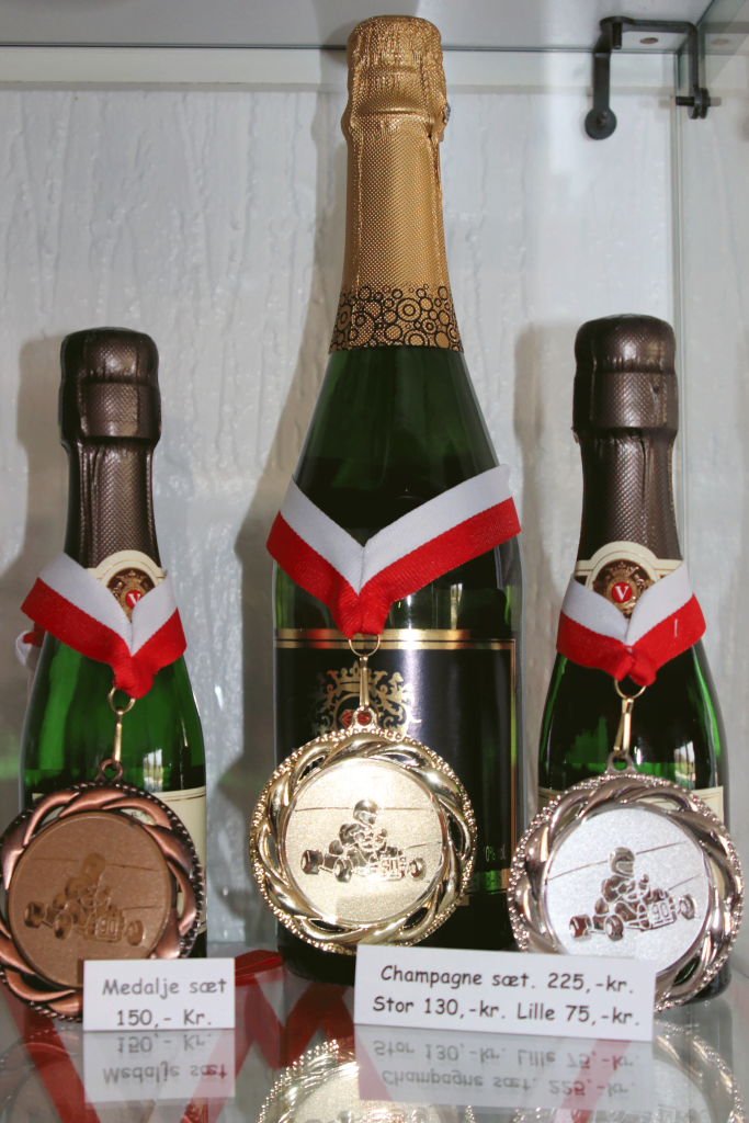 Champange og medalje set - Gokart Jylland